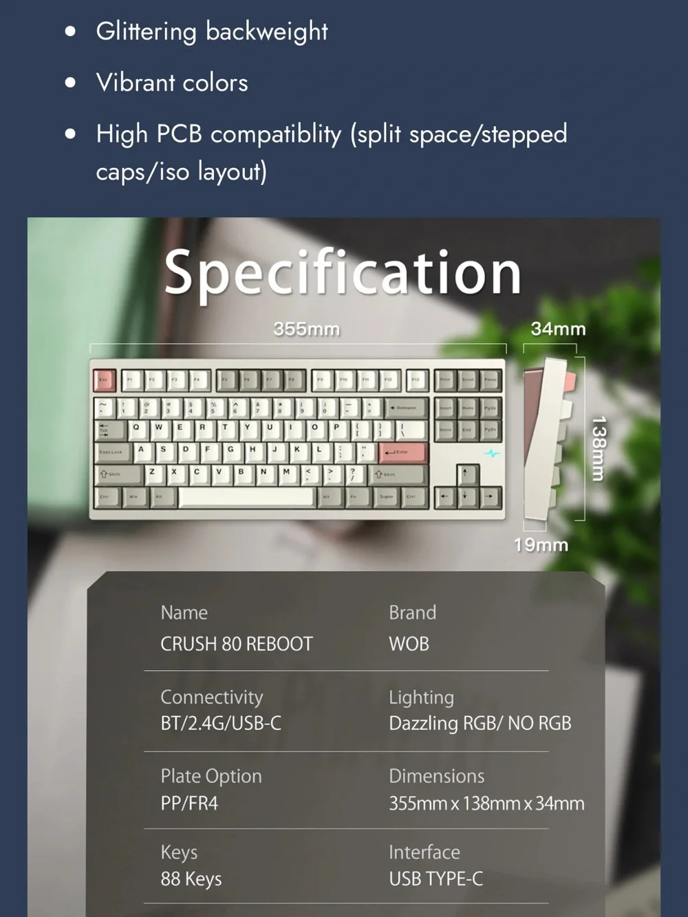 Crush 80 Reboot Pro Gaming keyboard